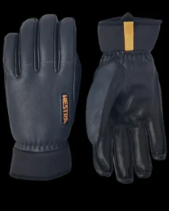 Army Leather Wool Terry 5 Finger - Handsker
