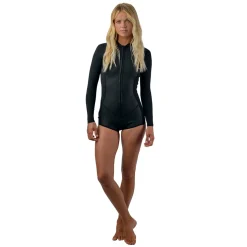 Wms Bahia 2/1 Front Zip L/S Short Spring - Våddragt